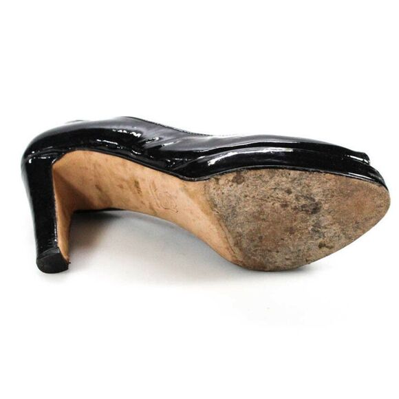 Warren Edwards Designer Peep Toe Black Pumps 8.5 - Picture 4 of 5